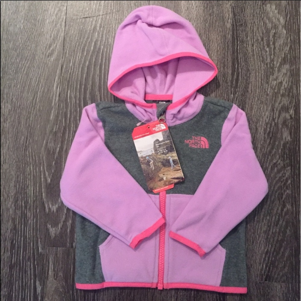 The north face glacier zip up hoodie baby girls